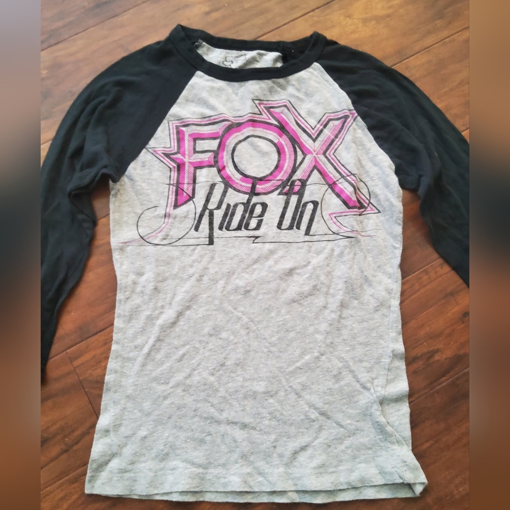 FOX Black, Gray, And Pink 3/4 Shirt